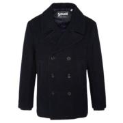 Mørk Navy Woolen Caban Seacoat