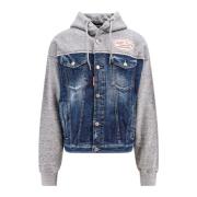 Logo Patch Bomull Denim Sweatshirt