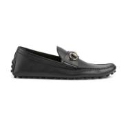 Sorte Horsebit Skinnloafers