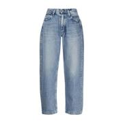 Lys Blå Slitt Baggy-Fit Denim Jeans