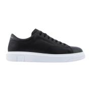 Hvite Lave Profil Sneakers i Skinn