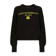 Sort Gul Crewneck Genser