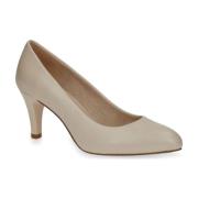 Beige Skinn Business Pumps