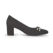 Elegante Sorte Pumps i Semsket Skinn