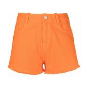 Mørk Oransje Denim Shorts