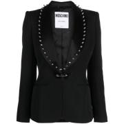 Sort Spike-Pyntet Bar-Pin Blazer