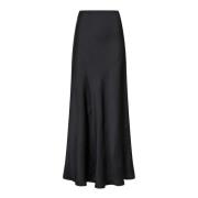 Sort Neo Noir Vicky Heavy Sateen Skirt Skjørt