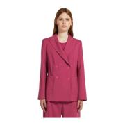 Fuchsia Dobbeltspent Ull Blazer