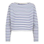 Stacy Blouse - White/Blue Stripe