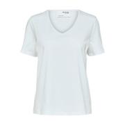 Essential Ss V-Neck Tee - Bright White