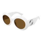 Hvite solbriller, stilig og allsidig