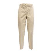 Beige Slim Fit Bomullsbukser