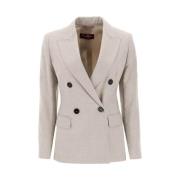 Dobbeltspent ullflanell blazer