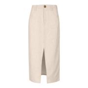 Beige Urban Pioneers Chiara Linen Maxi Skirt