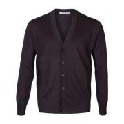 Herre Slim Fit Cardigan i Bomull og Lin