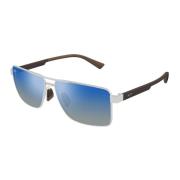 Piha Dbs621-17 Matte Silver w/Brown Sunglasses