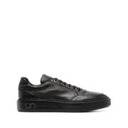 Svarte Skinn Sneakers for Menn