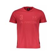 Rød Bomull T-Skjorte, Kort Erme, Crew Hals, Print, Logo