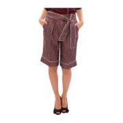 Luksuriøse Silke Shorts - Bordeaux Rød Kimono-Inspirert Design