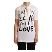 Hvit Bomullssilke I'm In Love Top T-skjorte