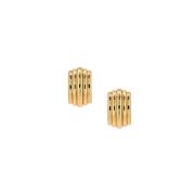 Chunky Ribbed Earrings - Gold