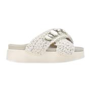 Ivory Woven Stones Platform Sandaler