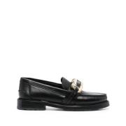 Svarte Skinnloafers for Kvinner