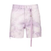 Multifarget Denim Shorts med Funksjonelle Lommer