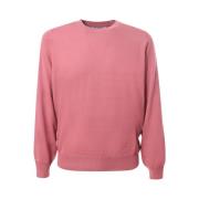 Bomull Crew-neck Sweater med Ruffle