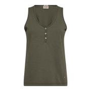 Elegant Ermeløs Topp Dusty Olive