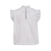 Hvit Frill Tie Top