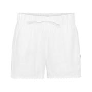 Bølget Lin Shorts med Søt Detalj