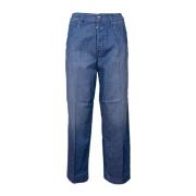 Høy midje bred ben ankel jeans