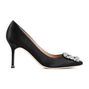 Svart Krystallspenne Pumps