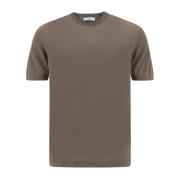 Beige Crewneck Bomull T-skjorte Ss23