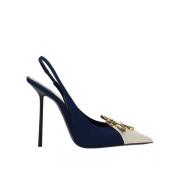 Blå Stjerne Prydet Slingback Pumps