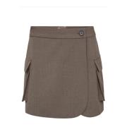 Wrap Pocket Skort i valnøtt