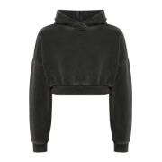 Svart Vasket Heavy Hoodie