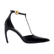 Sorte Stiletto Pumps med Ankelstropp