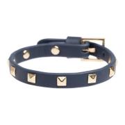 Skinn Stud Armbånd Mini Marineblå