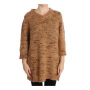 Oversize V-Neck Sweater Brun Ull