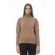 Trendy Beige Ull Turtleneck Sweater