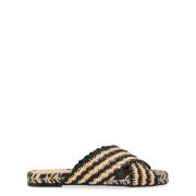 Raffia Svart Tostado Sandal