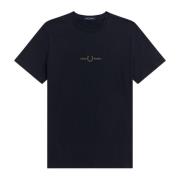 Brodert Logo T-skjorte Navy