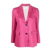 Flamingo Pink Linen Blazer