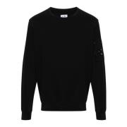 Svart Crewneck Fleece Genser