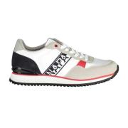 Hvit Polyester Sneaker med Logo