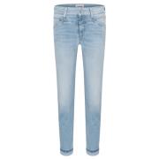 Seam Crop Jeans i Lyseblå