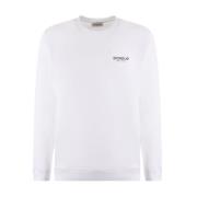 Hvit Crewneck Sweater med Logo Print