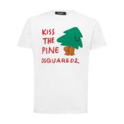 Hvit Bomull Kiss The Pine T-skjorte